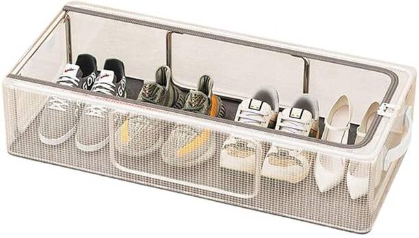 ROXXY LINGERIE Shoe Storage Box Clear Plastic Stackable Shoe Organizer Containers with Lids Plastic Shoe Rack