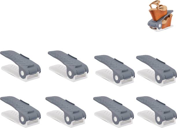 Fivean Shoe Slot Organizer Space Saver Double Deck Shoe Rack Adjustable Shoe Organizers Plastic Shoe Stand
