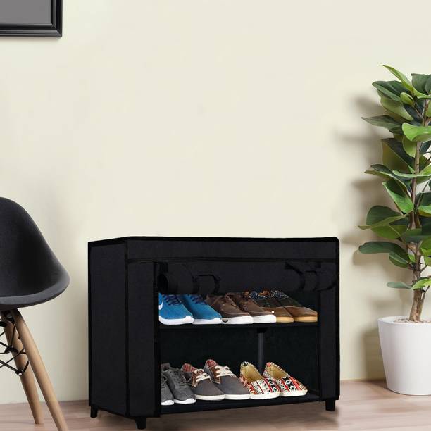KOnline D_2L_BLACK Metal Shoe Rack