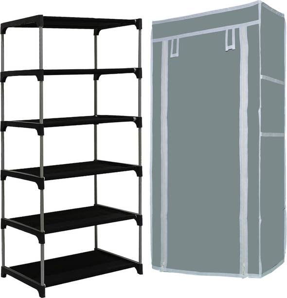 girja GIRJA® 5 shelves Grey Plastic Shoe Rack