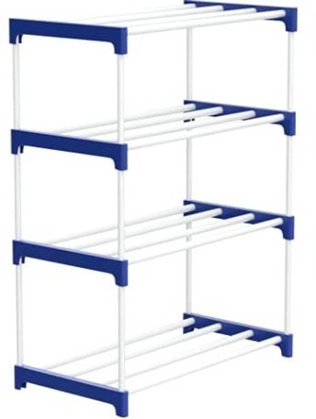 Chalia 4 layer shoe rack slipper stand with blue & white color home organizer Plastic Shoe Stand