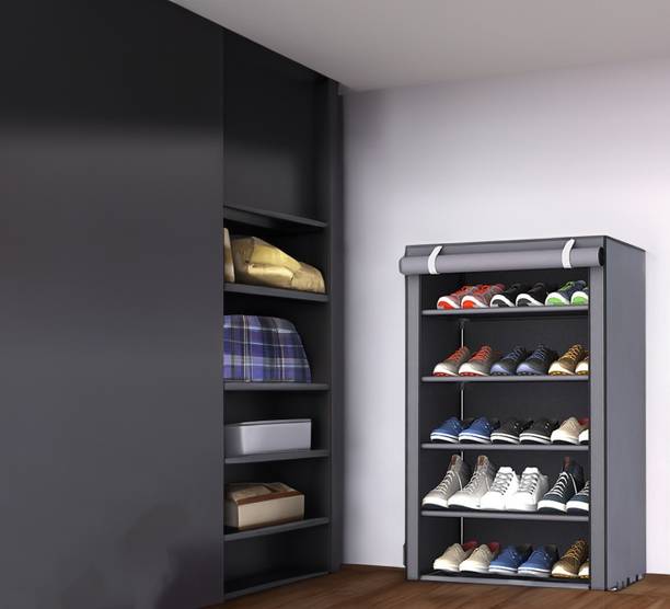 TURBOMAX Multipurpose shoe rack/Wardrobe Heavy Material PVC Plastic Pipes with cover Plastic Shoe Stand