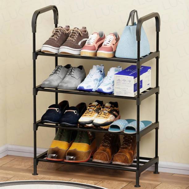 lukzer 4-Tier Metal Plastic Shoe Rack (MSR-004) Metal, Plastic Shoe Stand