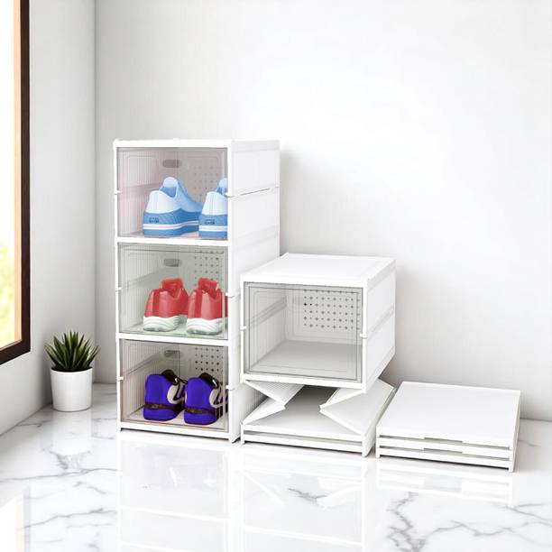 Aliens Foldable Shoe Organizer Storage Box/ Collapsible Shoe Rack/ Foldable Closet Plastic Shoe Stand