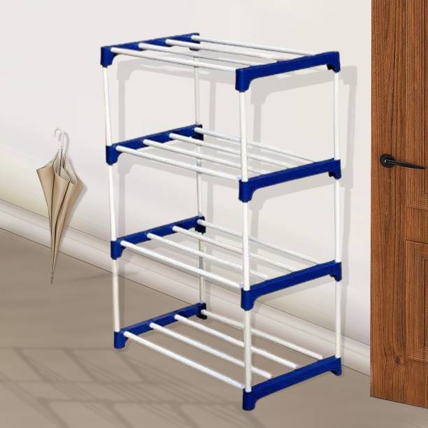 dbeautify BLUEWHITE-4 Metal, Plastic Shoe Stand