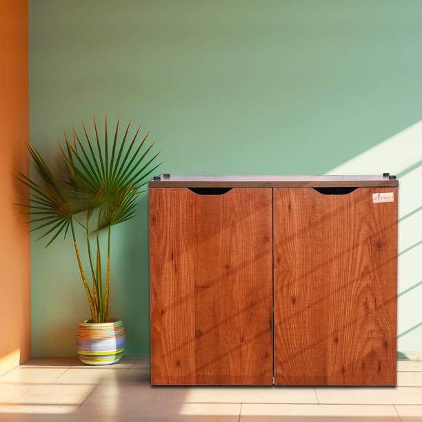 ज़ियको 2-Door Engineered Wooden Shoe Rack / Cabinet with Seat इंजीनियर्ड वुड जूते का रैक