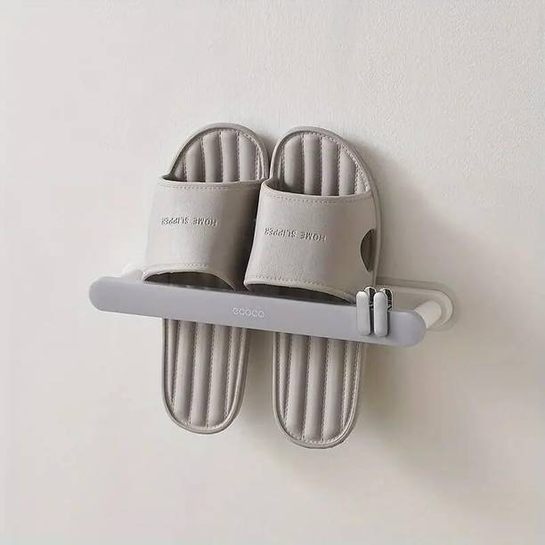 Karuna Wall Mounted Single Shoe Slipper Holder Plastic Shoe Rack