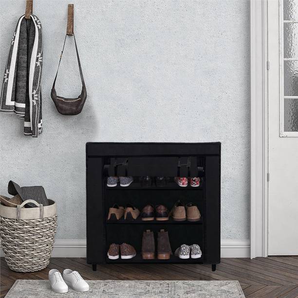 KOnline L_3L_BLACK Metal Shoe Rack