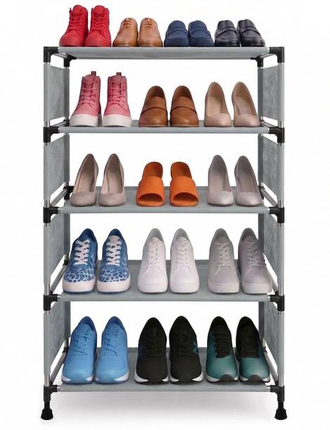Philoshop 5 Tier for Storage Organizer Shoe Rack Metal Collapsible Shoe Stand