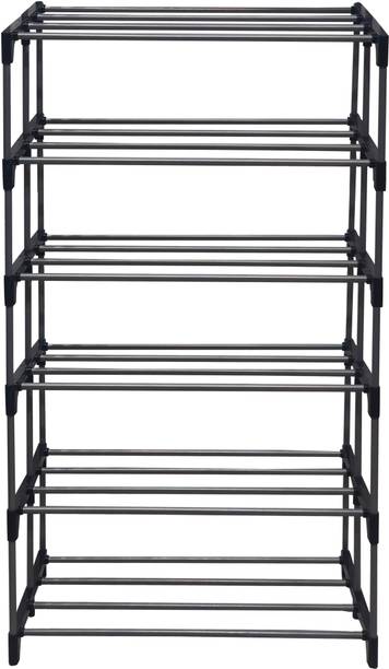 RAXON WORLD 6-Tier Metal Open Shoe Rack Metal Collapsible Shoe Stand