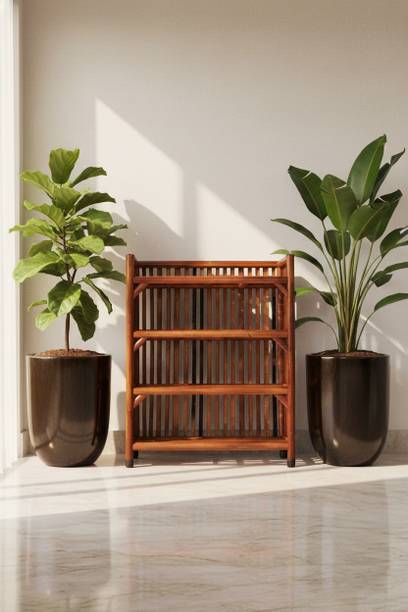 Zaydio 4 Tier Bamboo Plant Stand Shelf Rack for Indoor Outdoor Garden Balcony Home Bamboo Collapsible Shoe Stand