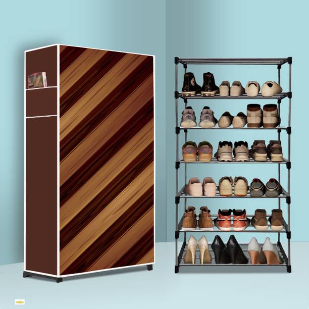 zaysoo 6 Tier Foldable Shoe Rack – Space Saver, Universal for Entry, Bedroom & Balcony Metal Shoe Stand