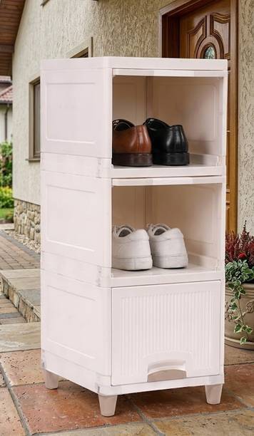 AK10ZONE 3 Layer Multipurpose Plastic Storage Cabinet Organizer Plastic Shoe Rack