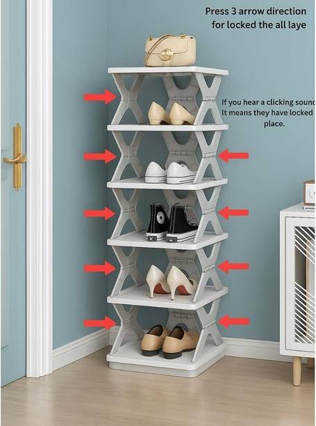 STELITE Shoe Rack,Adjust Rack,Tower Rack Shoes Home Slippers Shelf Organizer Plastic Shoe Stand