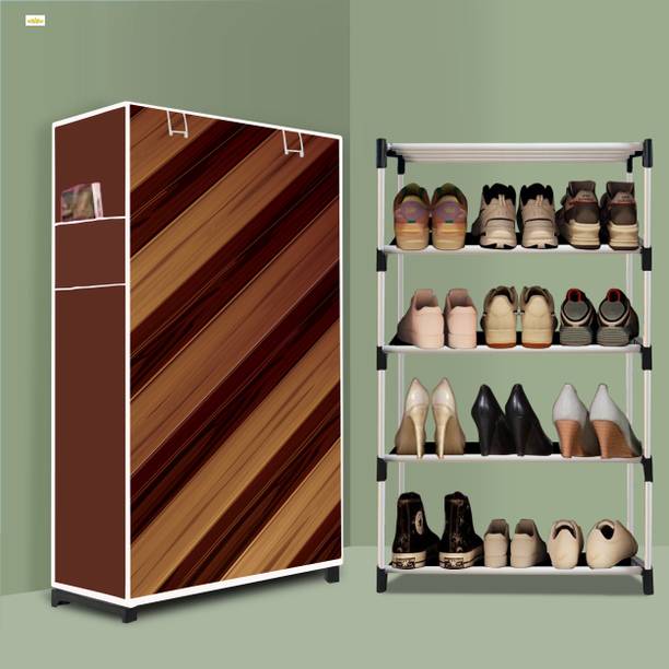 Palkolink 4 Tier Foldable Shoe Rack – Space Saver, Universal for Entry, Bedroom & Balcony Plastic Collapsible Shoe Stand