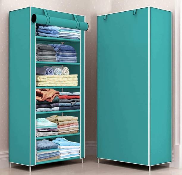 ZENVEXYO BEAUTIFUL 6 SHELVES Carbon Steel Collapsible Wardrobe