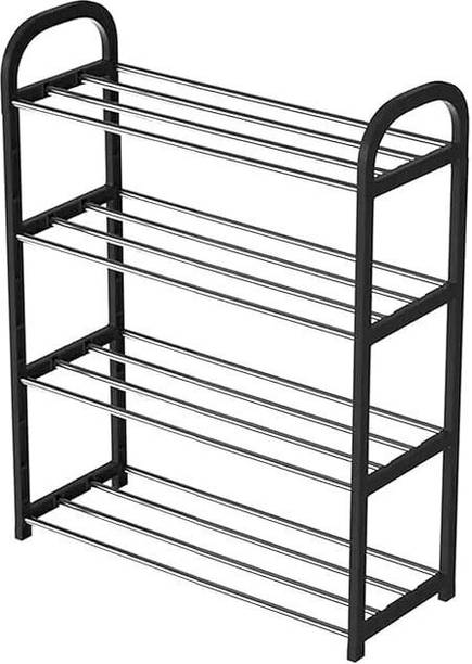 lukzer Plastic and Metal Shoe Rack 4 Layer Metal, Plastic Shoe Rack