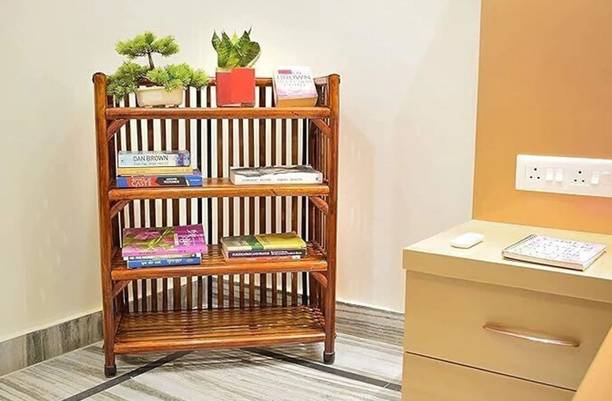 saad enterprises Wooden Bamboo 4-Tier Rack Kitchen Organiser Bamboo, Solid Wood Bamboo Shoe Stand