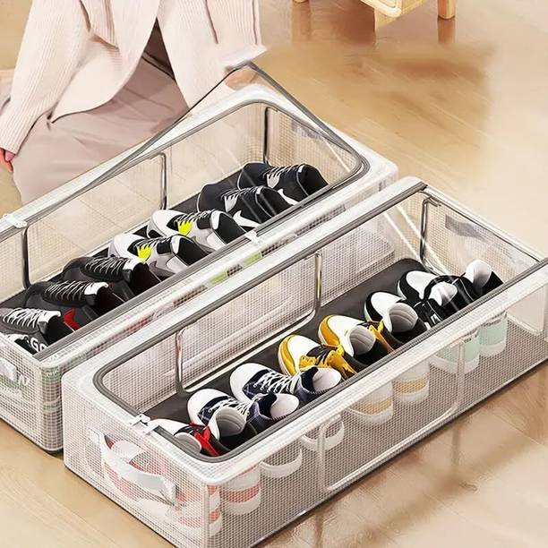Voroly Plastic Clear Foldable Shoe Bag | Shoe Box Organizer, Transparent Shoe Rack Plastic Collapsible Shoe Stand