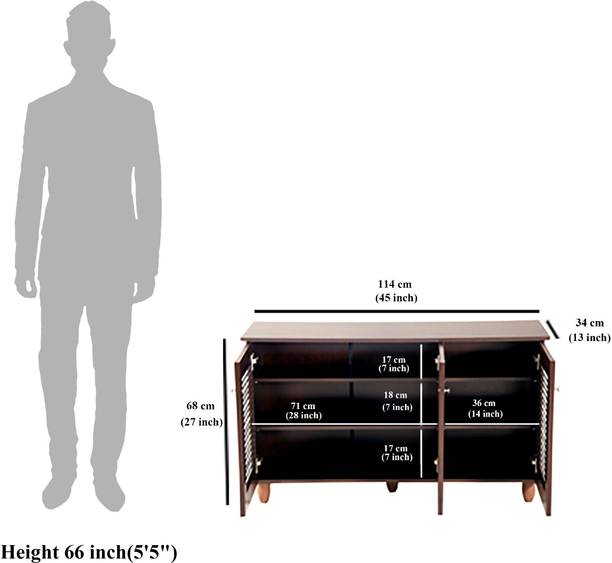 DeckUp 3-Door Dark Wenge Engineered Wood Shoe Rack