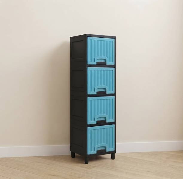 MAXTID Multipurpose Plastic Storage Cupboard for Kitchen Home and Bedroom PP Collapsible Wardrobe