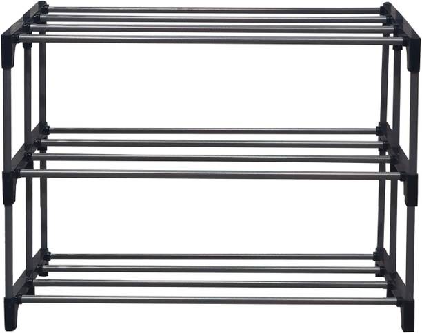 BHIMADA 3-Tier Metal Open Shoe Rack Metal Collapsible Shoe Stand