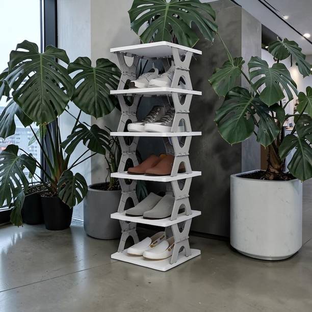 SATEnterprise Collapsible Shoe Rack 5 Layer | Multi Tier Shoe Stand Plastic Collapsible Shoe Stand