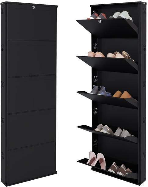 जैमिनी Space-Saving 19 Inches Wide Wall-Mountable with Lock & Key for Home and Outdoor मेटल जूते का रैक