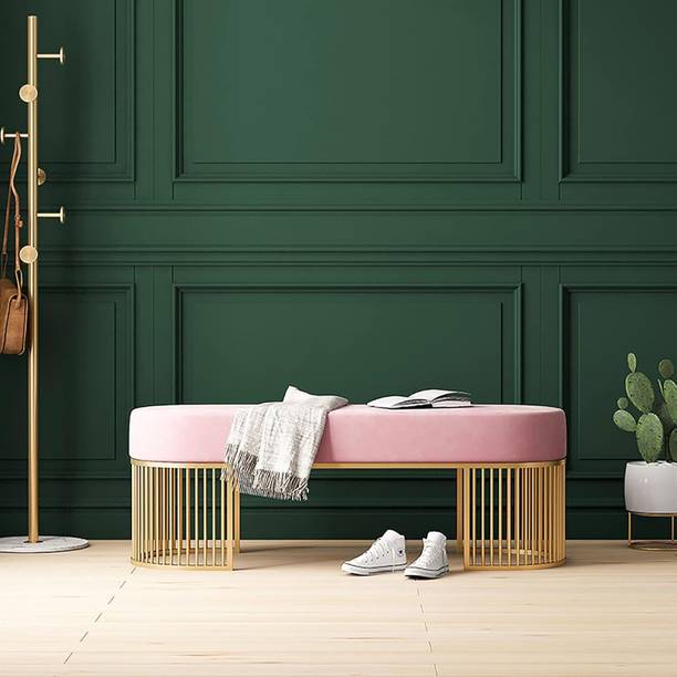 DecorationCrown Shoe Rack Seat with Golden Base Entryway Shoe Storage Bench Metal Shoe Rack