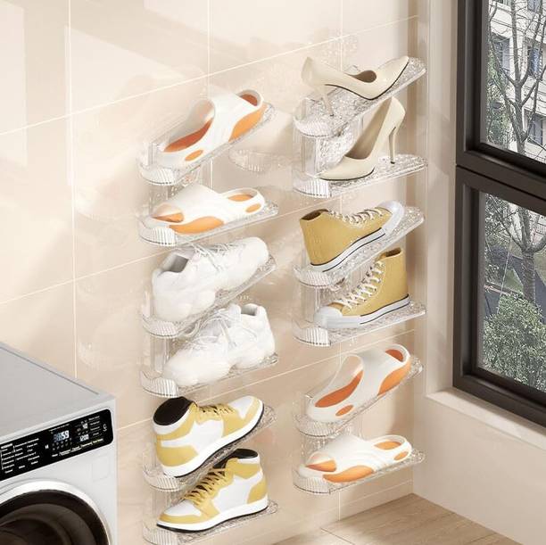 SMB ENTERPRISES 1 Pair Wall-Mounted Shoe Rack Plastic Shoe Stand