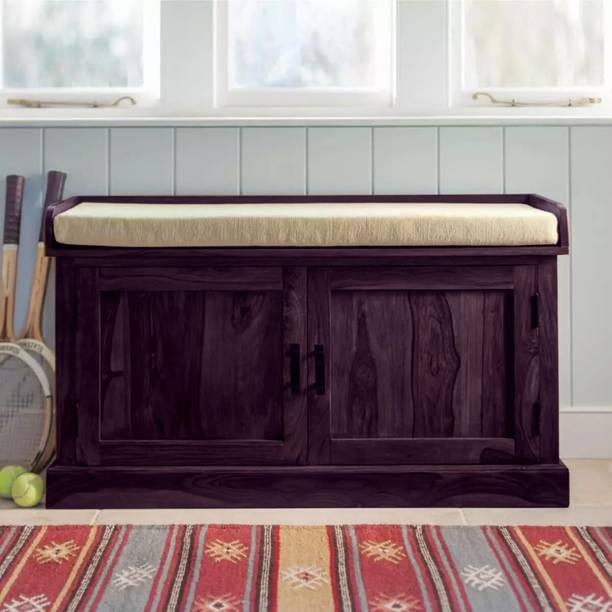 APRODZ Sheesham Wood Shoe Rack with Door Spacious Storage Seating Wooden Solid Wood Shoe Rack