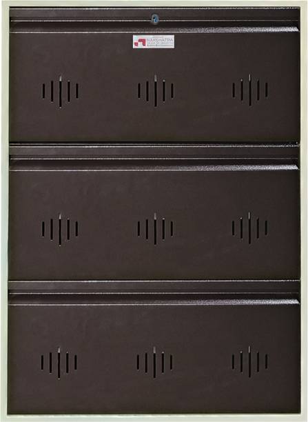 Nakshatra Technology 3 Door Steel Shoe Storage Organizer with Dual Lock | Wall Mounted | Rust Free Metal Collapsible Shoe Stand