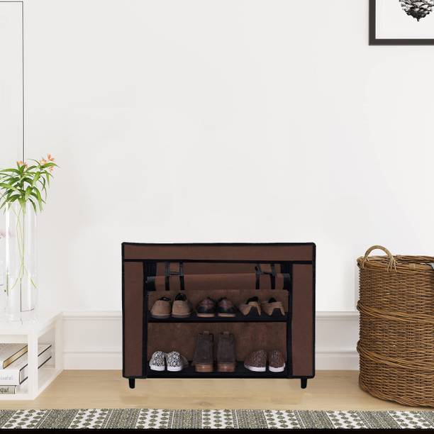 KOnline B_2L_BROWN Metal Shoe Rack