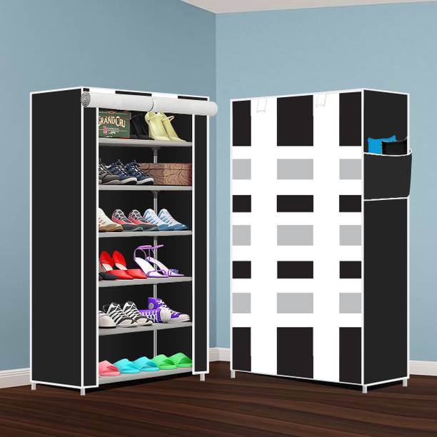 Scholars Collapsible Shoe Rack – Plastic 6 Tier Foldable Organizer for Home & Entry Use Plastic Collapsible Shoe Stand