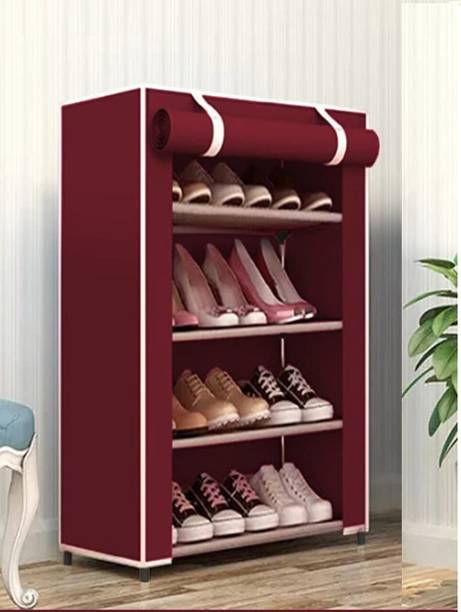 ZENVEXYO 4-Tier Adjustable Cloth Storage Organizer Heavy Duty Plastic Micro Fiber Collapsible Wardrobe