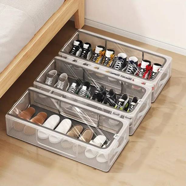 SUICUNE Shoe Storage Box - Waterproof & Foldable, Shoe Organizer for Closet Plastic Shoe Stand