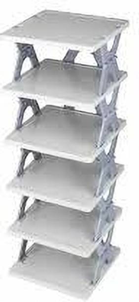 uprime 6 Layer Shoes Rack for Home Plastic Foldable S...