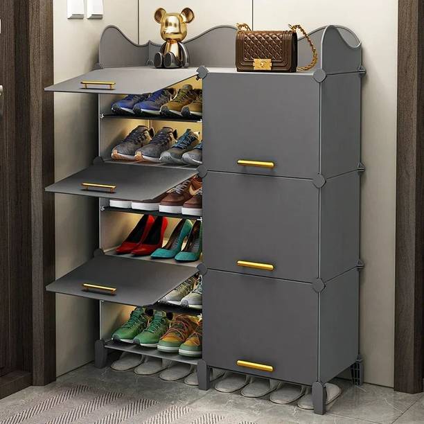 FORMONIX 12-Shelves-6-Door Shoe, Multipurpose Storage Rack Plastic, Metal Collapsible Shoe Stand
