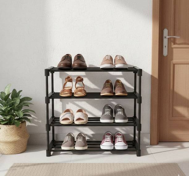 keeva Multipurpose Metal Shoe Rack for Home/Office, Upto 10 Shoe Pair Plastic Collapsible Shoe Stand