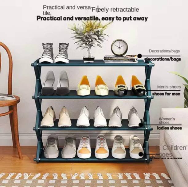 Elite Plus Elite Plus PlastoRack 4-Tier Plastic Shoe Organizer Plastic Shoe Stand