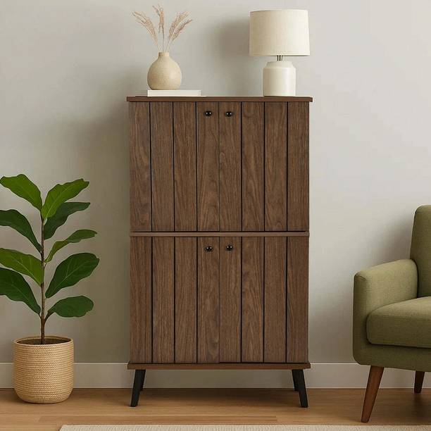 Nilkamal Wildon 4 Door Shoe Rack|Closed Storage Organizer for Entryway, Hallway Engineered Wood Shoe Rack