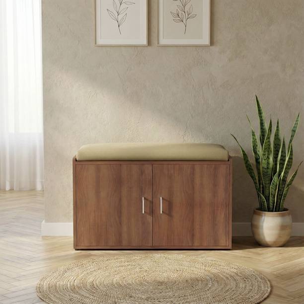 Aspirata Furniture Footsy Wooden Shoe Rack/Shoe Cabinet with Cushion for Home/Office Engineered Wood Shoe Rack