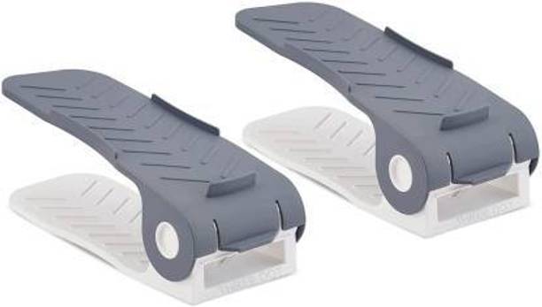 NEWON Shoe Slots Organizer Space Saver Double Deck Shoe Rack Adjustable (Pack of 2) Plastic Shoe Stand