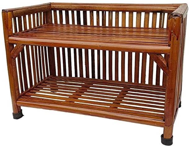 EVRA Wood, Bamboo,Cane shoe rack chappal stand, Bookshelf for office,multipurpose use Cane Shoe Rack