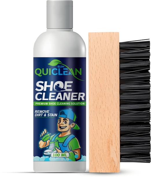 QUICLEAN Sneaker Cleaner Premium Foaming Solution | with Silicon Bristle Brush Cleaner