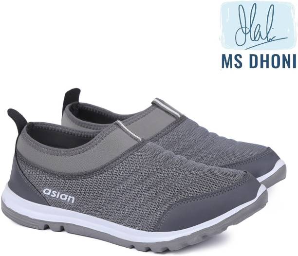 Asian Prime-02 laceless sports shoes for men | Latest Stylish Casual sneakers for men without laces | running shoes for boys | Slip on grey shoes for running, walking, gym, trekking & party For Men
