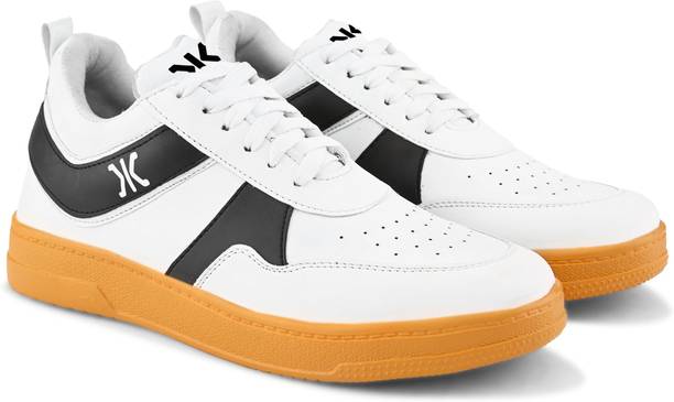KILLER Stylish Sneakers with Gum Sole, White and Black with Or...