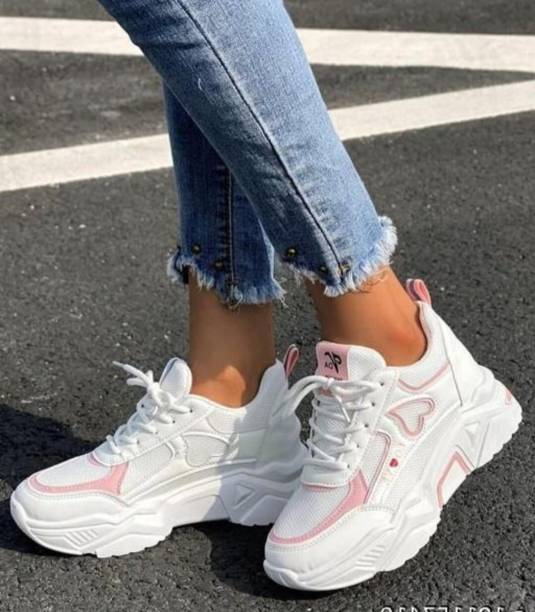 MEGPAR Megpar White New Stylish Look Comfortable Casual Shoes Womens And Girls Sneakers For Women