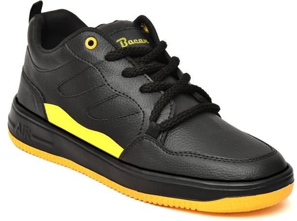 Bacan Black & Yellow Casual Sneakers Sneakers For Men