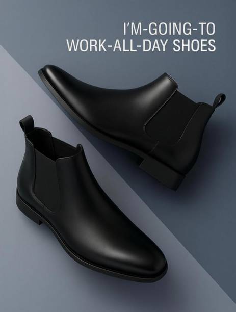 Men Chelsea Slip-On Synthetic Leather Comfortable Boots For Men Boots For Men